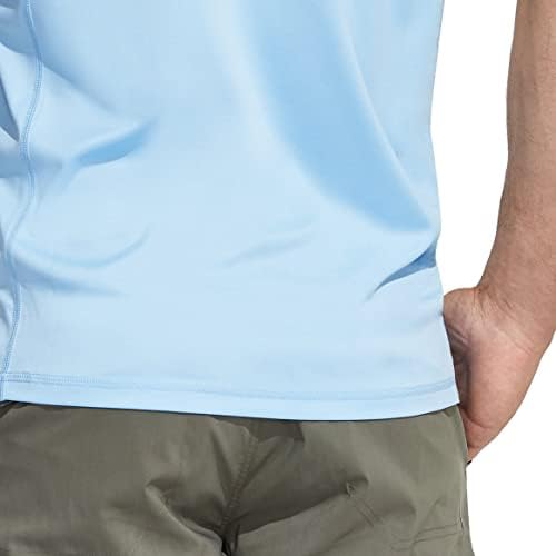 CQR's גברים UPF 50+ UV הגנה מפני השמש חולצות חיצוניות, חולצת שרוול קצרה של טיולים רגליים, חולצות