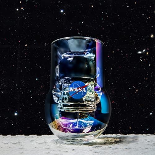 משקפי אסטרונאוט של נאס א, כלי שתייה ססגוניים עם קיר כפול עם סמל נאס א ותיקון ארטמיס, מתנה ייחודית ומהנה
