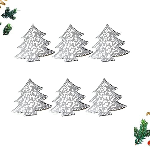 6 יחידים מתכת ריינסטון טבעות ציוד מטבח ציוד קישוט מרכז נייר מחזיקי בלינג עץ חג עץ Chrsitams