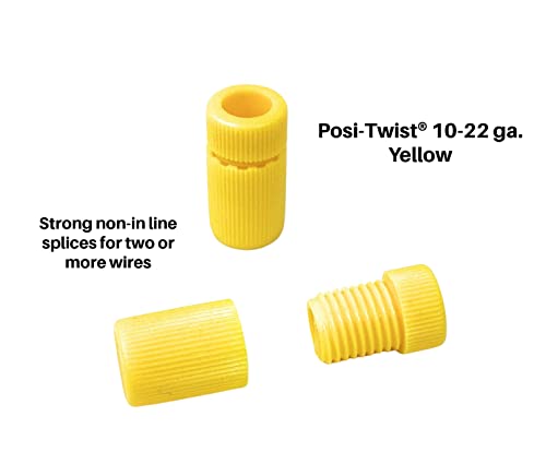 Posi-TWIST® 10-22 מחברים GA.YELLOW. חבילה של 5. שחיקות קו חזקות ללא קו לשני חוטים או יותר.