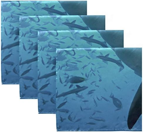 Enevotx קמפינג קוקטייל מפיות עזות כריש נורא מפמות מפוארות מפואות חד פעמיות 20 x 20 אינץ 'לארוחות