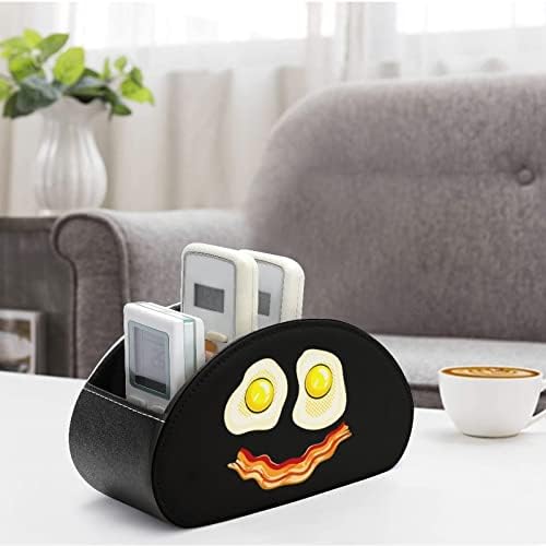 ביצים מטוגנות בייקון מצחיק מחזיק שלט רחוק מצחיק עם 5 תאים טלוויזיה מארגן מרחוק מיכל אחסון לתיבה
