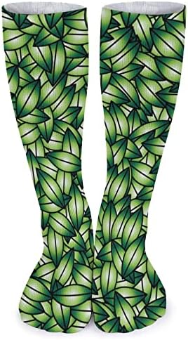 עלים ירוקים עיצוב אלמנטים גרבי ספורט גרבי צינור חמים גרביים גבוהות לנשים גברים המנהלים מסיבה מזדמנת