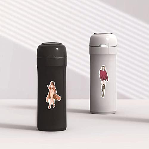50 יחידות Kawaii מדבקות נערות אופנה לראבון, לבקבוק מים נייד מחשב מחשב מחברת מדבקות אטומות למים