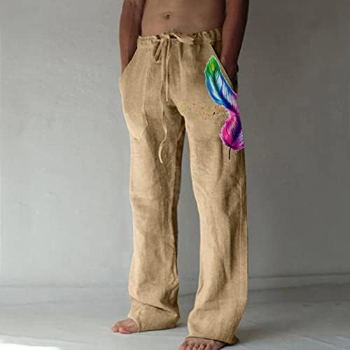 L קטן L Mens אופנה כותנה מזדמנת ומכנסי כיס מודפסים מכנסיים בגודל גדול מכנסיים M