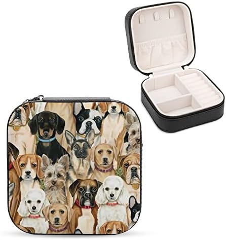 כלב חלקה קטן תכשיטי תיבת נסיעות צמיד ארגונית עור נייד טבעת מקרה אחסון מחזיק קופסות מתנה עבור נשים