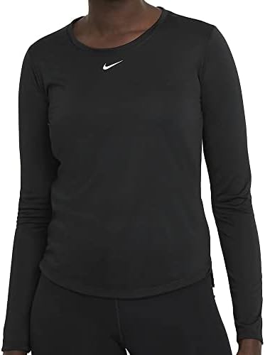 נייקי נשים Dri-fit חולצת שרוול ארוך אחת בגודל שחור XS