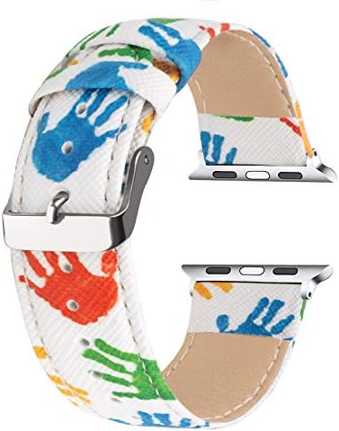 פס שעון וינטג 'עור Moonooda תואם להקת Apple Watch 38 ממ 40 ממ 42 ממ 44 ממ נשים רצועת רצועת רצועת