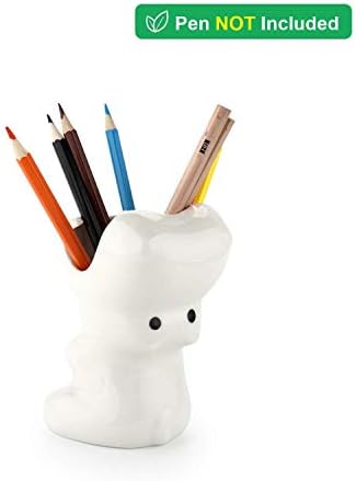 COMSAF מחזיק עיפרון עט עט חמוד בצורת היפו, סירי אדנית עסיסיים קרמיים לבנים לארגון שולחן הקישוט של המשרד הביתי,