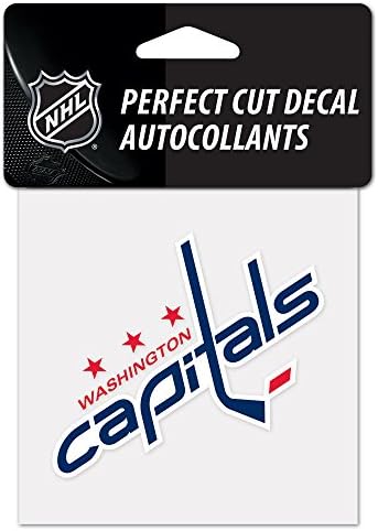 Wincraft NHL וושינגטון בירות 21960010 מדבקות צבע מושלמות, 4 x 4, שחור