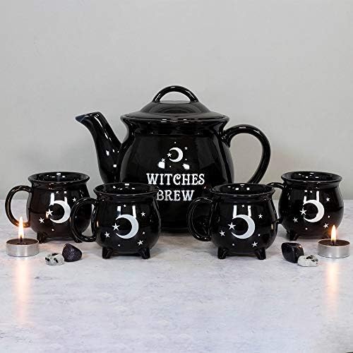 סט מכשפות שונות מבשלות ערכת תה שחור קרמיקה