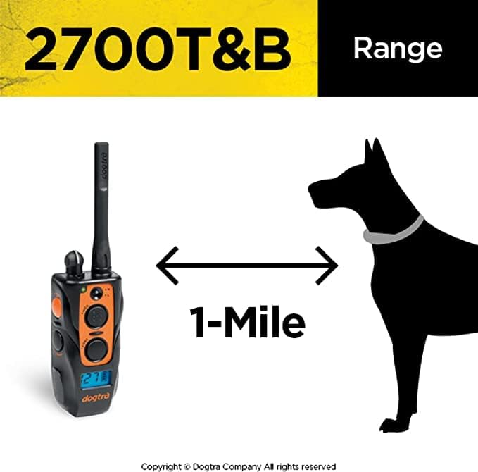 Dogtra 2700T & B צווארון אימוני כלבים מרחוק עם צווארון באנג'י מהיר בחינם