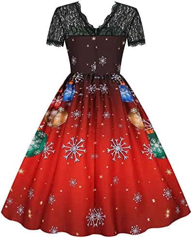 שמלות חג מולד לנשים אלגנטיות צוואר צוואר שמלות עבודות חג שמח פלוס קוקטייל ערב סקסי שמלה ארוכה