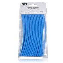 NTE Electronics 47-20406-BL צינורות כיווץ חום, קיר דק, יחס כווץ 2: 1, קוטר 3/16 , אורך 6, כחול