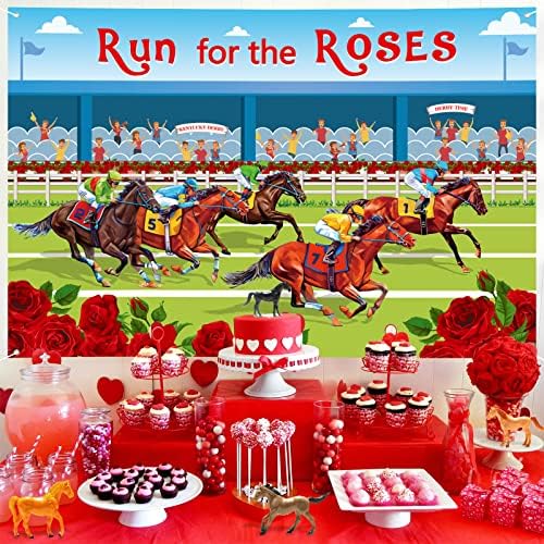 ארושה קנטאקי דרבי קישוטי באנר 72 איקס 48 רקע לרוץ ורדים סוס מירוץ צילום רקע עונתי חג רקע עבור מקורה חיצוני גן,