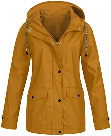 מעילי Nokmopo לנשים נשים אופנה מעיל פס מוצק ז'קט חיצוני פלוס מעיל גשם ברדס אטום לרוח