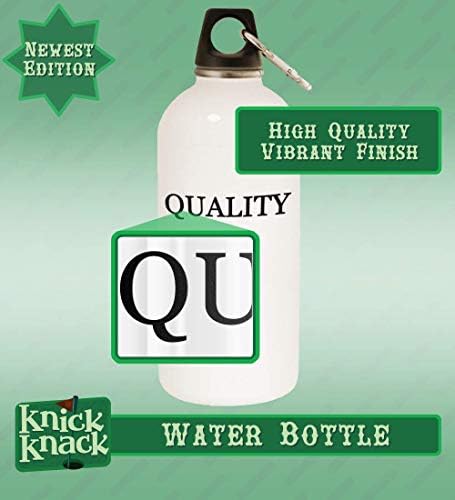 מתנות Knick Knack ASDR - בקבוק מים מפלדת אל חלד 20oz עם קרבינר, לבן