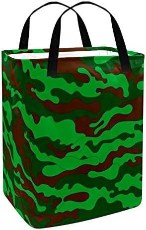 סל כביסה עצמאי בגודל 60 ליטר מתקפל שקיות כביסה סל בגדים גדולות עם ידיות לצעצועי בגדים הסוואה ירוקה צבאית