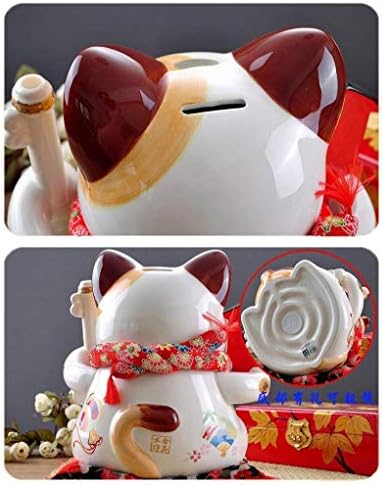 Myingbin חרסינה חזירי חזירים קרמיקה קישוט לחתול בר מזל פנג שואי קישוט מושך שלום ואושר, 25 × 23 × 25