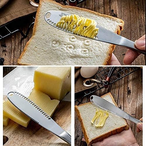 חמאת מפזר סכין מסלסל מבצע גילוח נירוסטה 3-ב-1 מטבח גאדג 'טים-תלתל שלך חמאה בקלות 3 דרכים שונות לחם ובייגל מבצע,