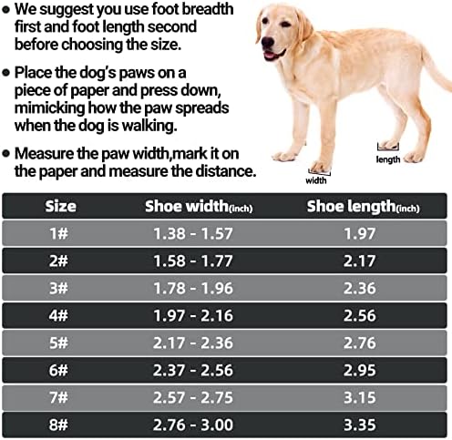 נעלי כלבים לכלבים גדולים: מגפי כלבים בינוניים נושמים מגן כפה לקיץ מדרכה חמה שלג חורפי, חיצוני הליכה חיצוניים,