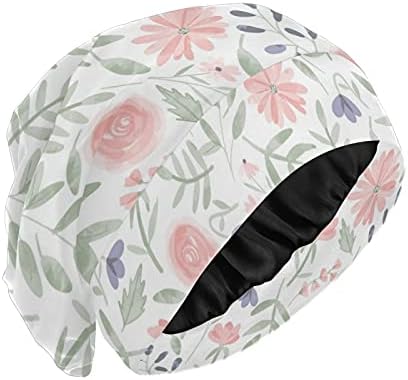 כובע עבודה של כובע שינה כובע מצנפת פרחים פרחוניים אלגנטיים לנשים לעטוף לילה בגדי שיער