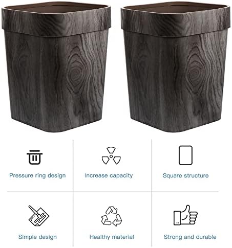 קיסנגל אשפה פחיות חיצוני 1 יחידות מלבני אשפה יכול חיקוי עץ תבואה אשפה אחסון סל פסולת נייר סל עבור משרד בית