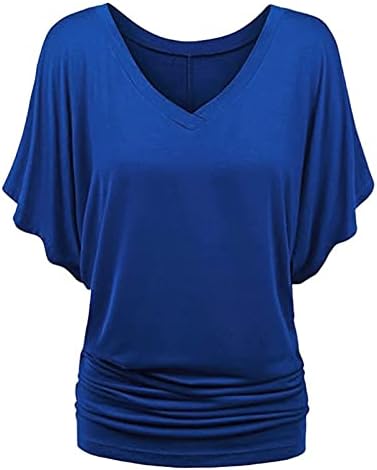 ארטופה נשים צמרות שרוול קצר דולמן נגד חולצות צוואר חולצות קיץ בסיסיות חולצות צבעוניות רופפות חולצה