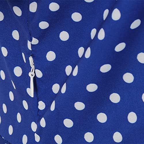שנות ה -50 גרב הופ שמלות לנשים 2023 בציר צווארון צוואר קצר שרוול שמלת מנוקדת עניבת מותניים אונליין
