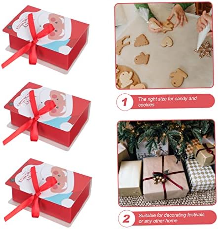 6 יחידות קופסות אריזת מתנה עוגיות אריזת מתנה נייר קופסות מתנת סוכריות אריזת מתנה חג המולד סוכריות שקיות חג המולד