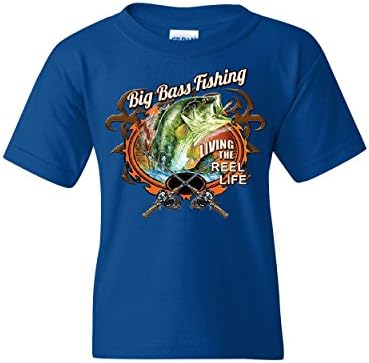 חולצת טריקו של נוער דיג בס גדול חי הדייג של חיי הסליל