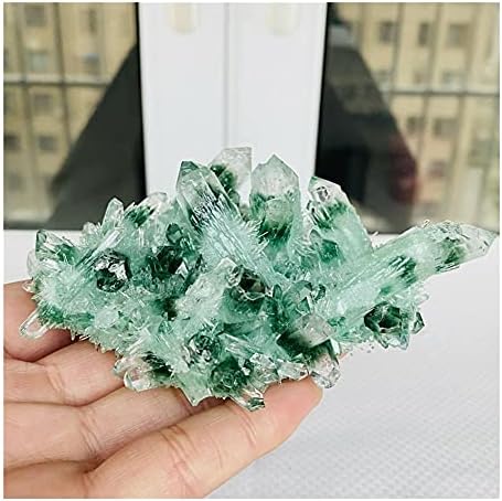 Apefit Crystal ירוק ירוק טיבטי פנטום קוורץ אשכול קריסטל פנגשוי אבן איסוף דגימות קישוט ביתי קריסטל