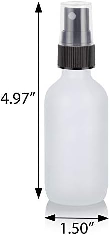 Juvitus 2 גרם חלבית זכוכית צלולה בוסטון עגול עם מרסס ערפל שחור + משפך