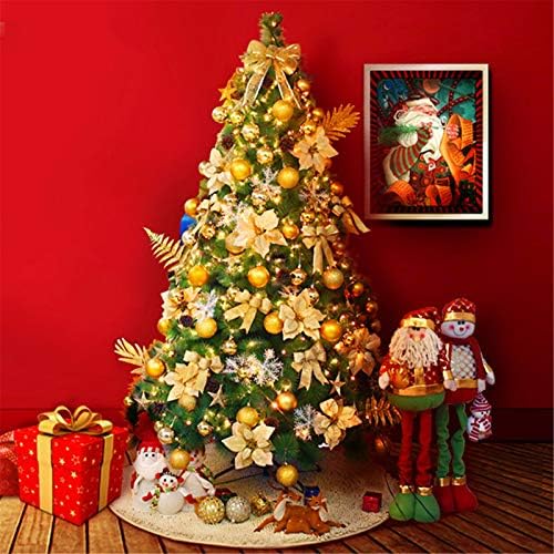 WOGQX 6ft עץ חג המולד מלאכותי עץ אורן חג המולד עם עמדת מתכת לקישוט, עם קישוטים תלויים