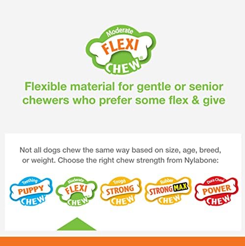 Nylabone flexichew צעצועים כלבים בינוניים אריזה משולשת עוף וקטן מקורי/רגיל