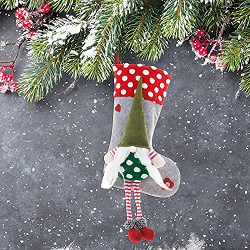 תיק בובה נושא גרב ממתקים מתאים לתיק חג המולד תיק גרב חג המולד לקישוט תיקים ללא פנים לחג עיצוב