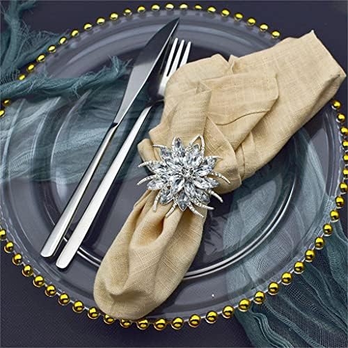 TJLSS Crystal Sliver מפית טבעות מפיות מתכת מחזיקי מפיות שולחן קישוט מלון אירועים חתונה אבזמי מפיות