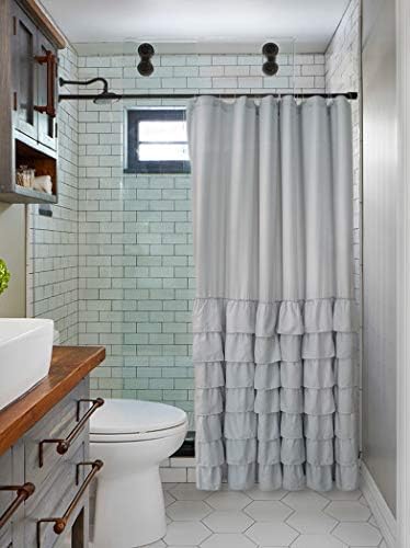 וילון מקלחת אפור אפור וילון חווה בית חווה כפרי וילונות מקלחת לחדר אמבטיה, וילון אמבטיה, באורך 70x70 אינץ '