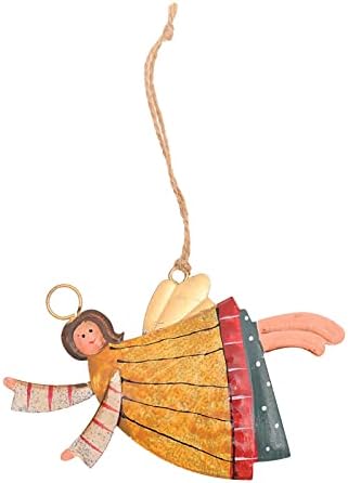 קישוט לחג המולד יצירתי אמנות ברזל מצויר ביד מלאך נערת תליון עץ חג המולד אביזרים תליון 6 רגל גרלנד למדרגות