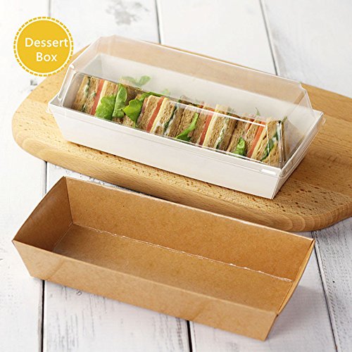 קופסת נייר מלאכת סנדוויץ ' עם מכסים שקופים 20 סטים