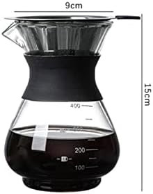 סיר קפה דלקת קיבולת גדולה סיר קפה עמיד לטמפרטורה גבוהה עם פילטר נירוסטה זכוכית אנטי-סקאלד ידית סיר