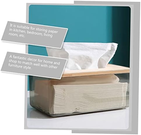 Bestonzon 1 pc קופסת נייר עם מכסה מעץ תפאורה לחדר אוכל לשולחן מיכלי אחסון לעיצוב נורדי למגירות
