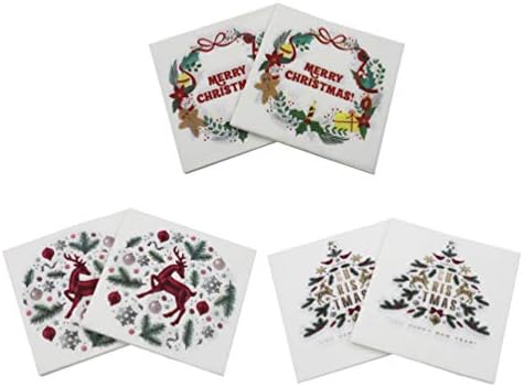 תפאורה פרחונית של קאבילוק 40 יחידות מפית חג המולד נייר ארוחת ערב חד פעמית מפיות מפיות מפיות עם דפוס