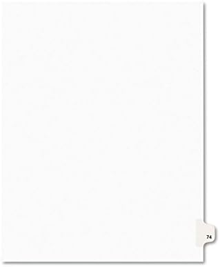 אייברי 01074 בסגנון אייברי משפטי התערוכה צד הכרטיסייה מחלק, כותרת: 74, מכתב, לבן, 25 / חבילה