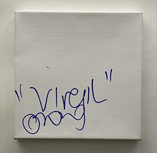 Virgil abloh חתימה חתימה 8x8 קנבס נמתח w/ ג'יימס ספנס JSA מכתב האותנטיות - Kanye West Couraborator, המנהל