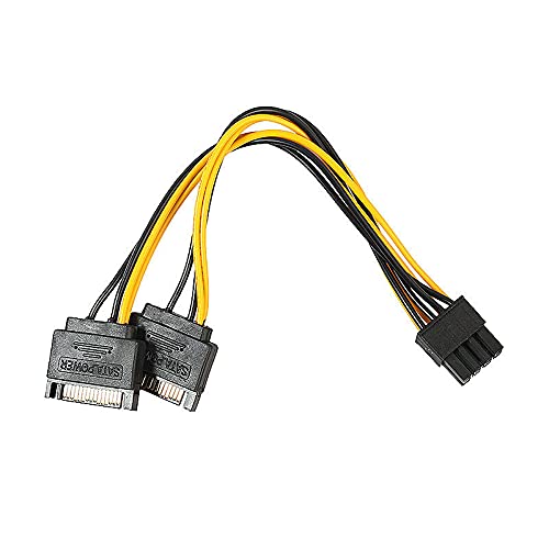 TheCoolcube כפול 15 פינים SATA זכר ל- PCI-E 8 סיכות כבל חשמל של כרטיס מסך זכר כבל PCIE