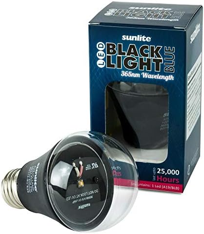 Sunlite A19/LED/2W/BLB LED UV 2W A19 נורה כחולה Blacklight עם בסיס בינוני E26