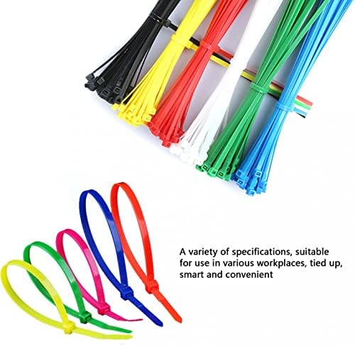 Mllkcao 100 יחידות כבלים קשרים רוכסן כבל, כבד 4 אינץ 'קשרי חוט פלסטיק פרימיום עם עטיפת עניבת ניילון שחורה נעילה