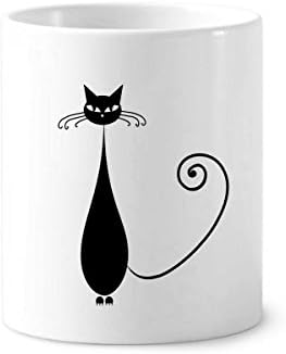 חובב חתולים שחור מקסים מתאר אמנות חיה מברשת שיניים מחזיק עט ספל קרמיקה עמדת עיפרון כוס