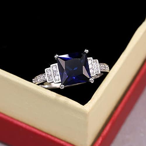 טבעת חרדה לנשים בגודל 12 ריבוע ספיר טבעת יהלום נשים מתנות תכשיטים לחתונה מתנה לגברים ונשים מתנות